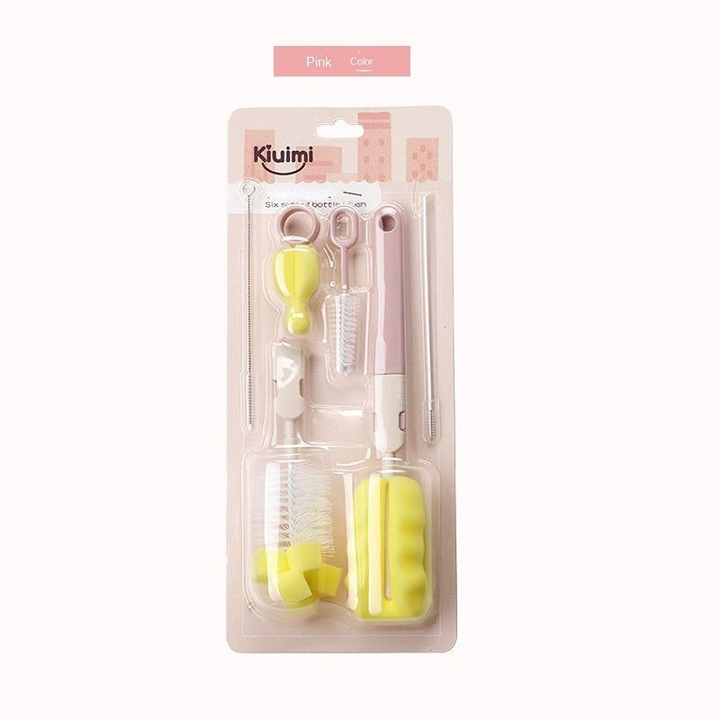 Baby Bottle Cleaning Set with Brush, Straw Brush and Rotating Sponge