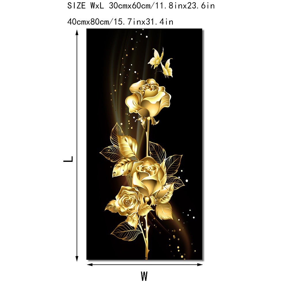 Arte de pared para sala de estar, hojas doradas y árbol de flores, pintura al óleo en lienzo