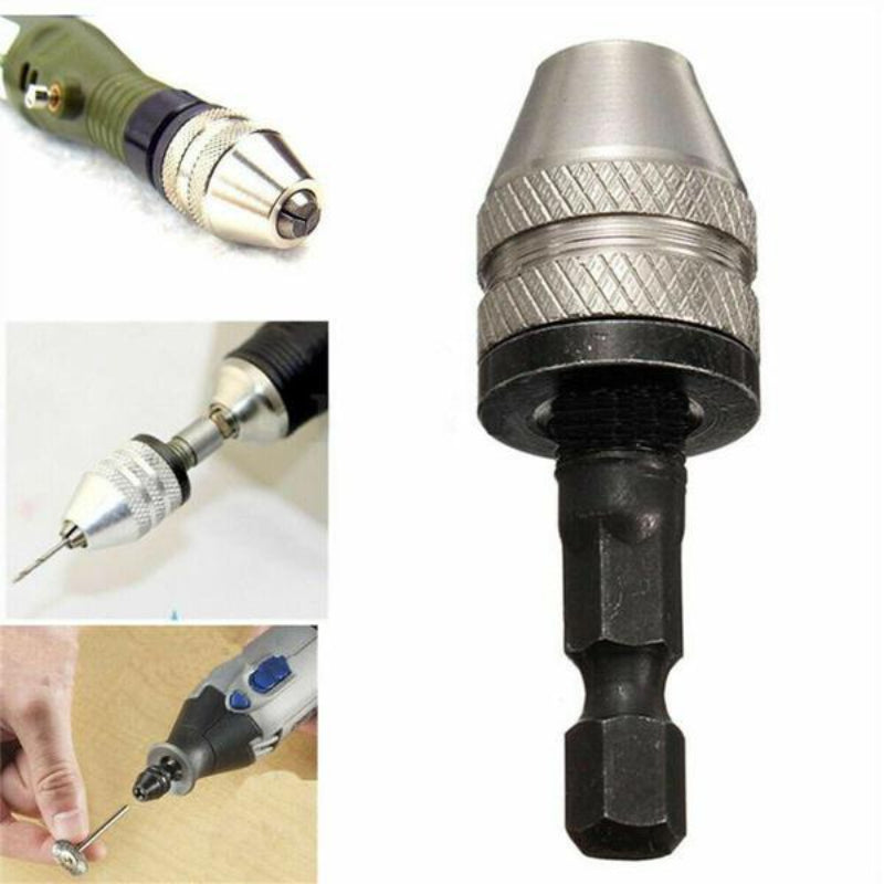 Keyless Drill Chuck 0.3-3.6mm 1/4 Inch Hex Shank Adapter Converter