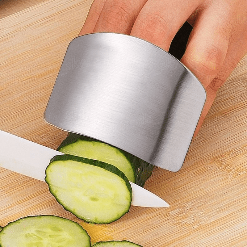 Stainless Steel Finger Guard for Slicing Kitchen Safety Reusable Metal Protector