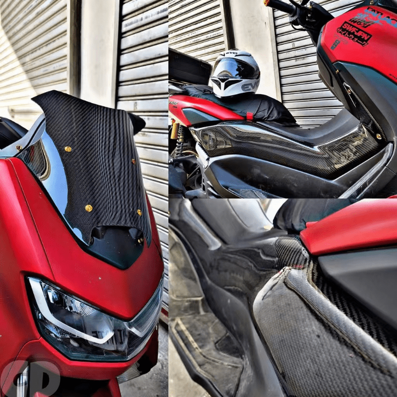 Motorcycle Carbon Fiber Sticker Waterproof Glossy Vinyl Decal Roll Multi Size