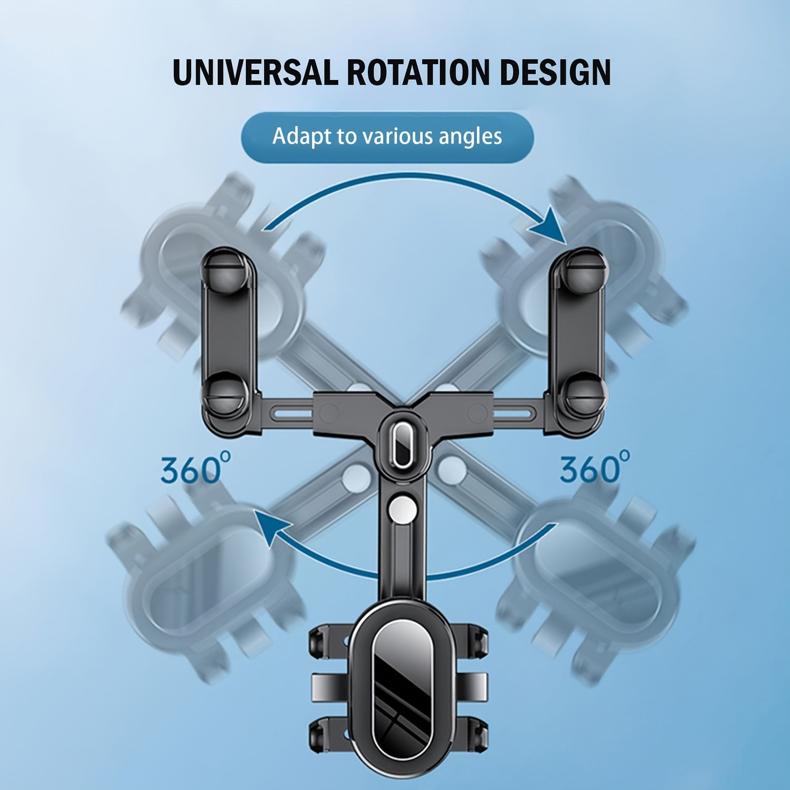 Universal avtomobil telefon uchun tutqich 360° aylanadigan sozlanadigan teleskopli montaj
