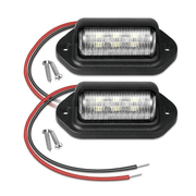 2pcs 6 LED White License Plate Lights for SUV Truck Trailer Van