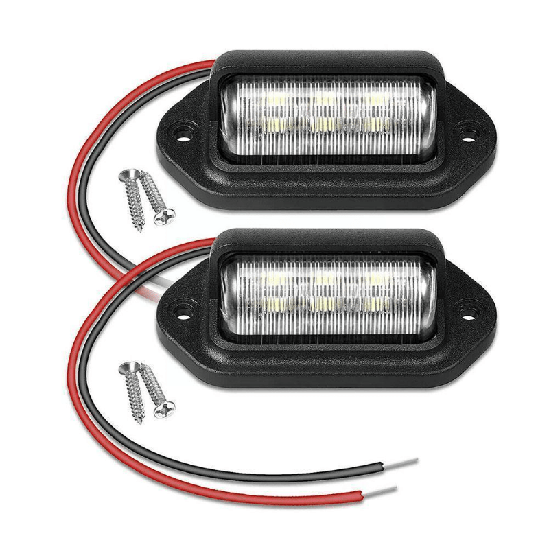 2 piezas de luces de placa de matrícula blancas de 6 LED para SUV, camión, remolque, furgoneta