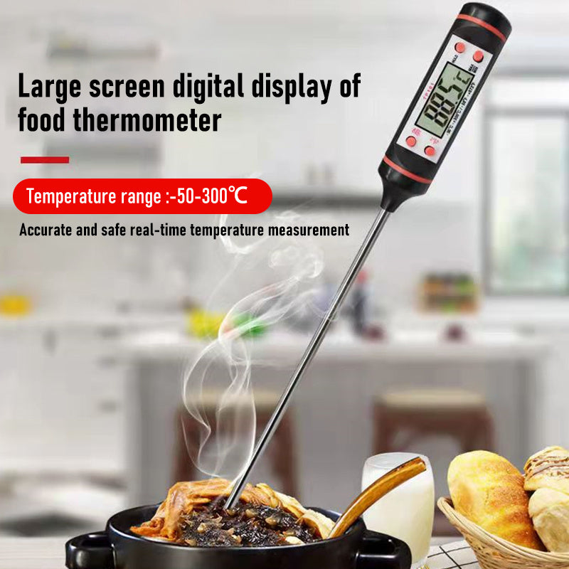 Digital Food Thermometer for Meat Water Oil with Stainless Steel Probe