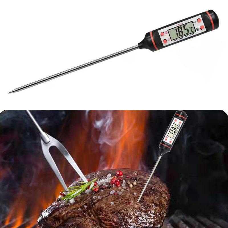 Digital Food Thermometer for Meat Water Oil with Stainless Steel Probe