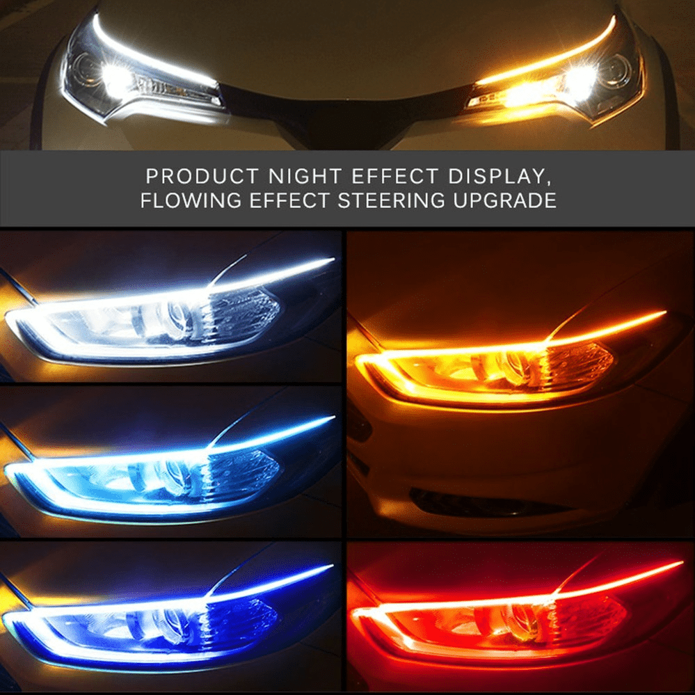 2 шт. 12V светодиодные ленты гибкие белые желтые автоиндикаторы для окружающего декора