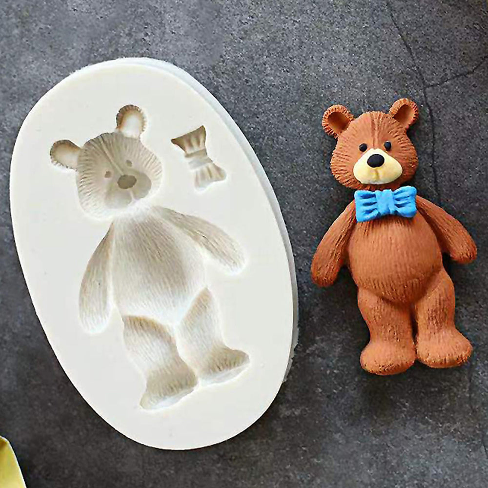 Cute Bear Chocolate Mold 3D Silicone Candy Mold for Cake Decorating Baking