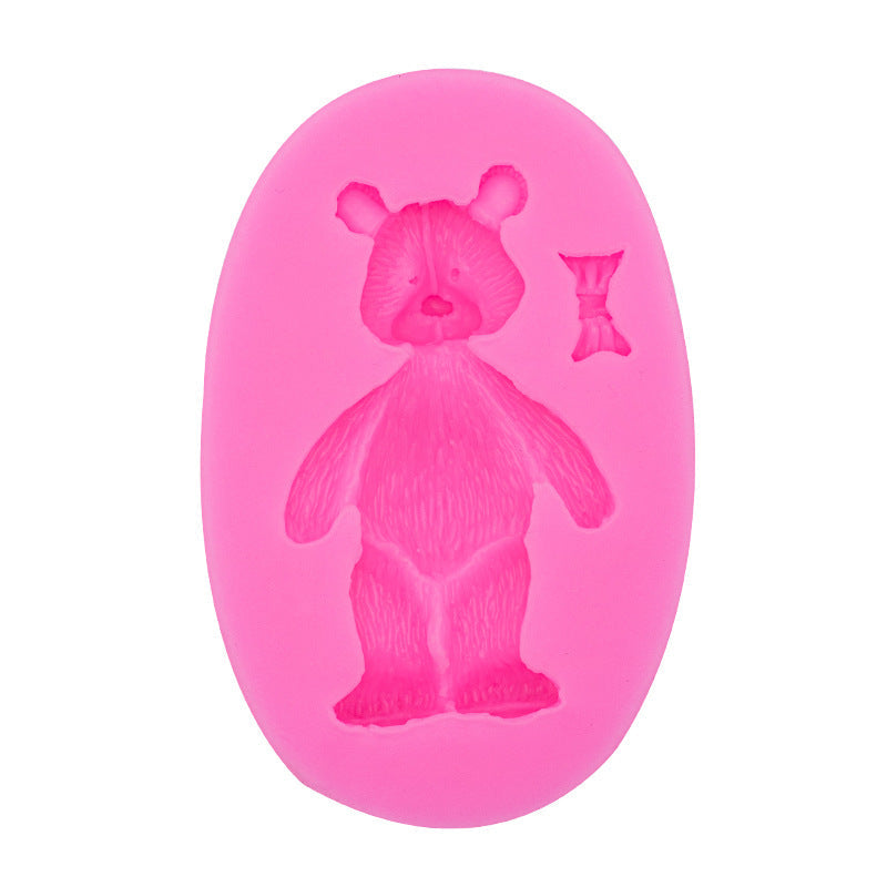 Cute Bear Chocolate Mold 3D Silicone Candy Mold for Cake Decorating Baking