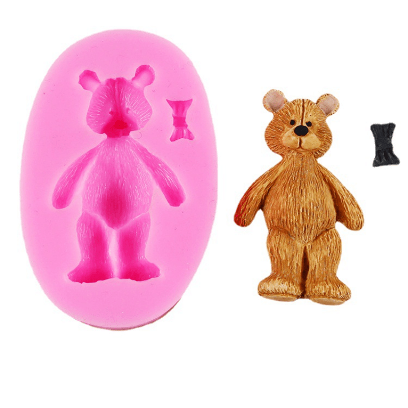Cute Bear Chocolate Mold 3D Silicone Candy Mold for Cake Decorating Baking