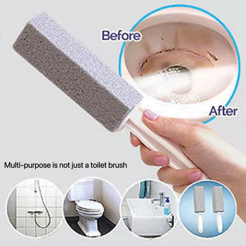 Toilet Cleaner Stone with Handle Pump for Removing Scale Rust and Stains