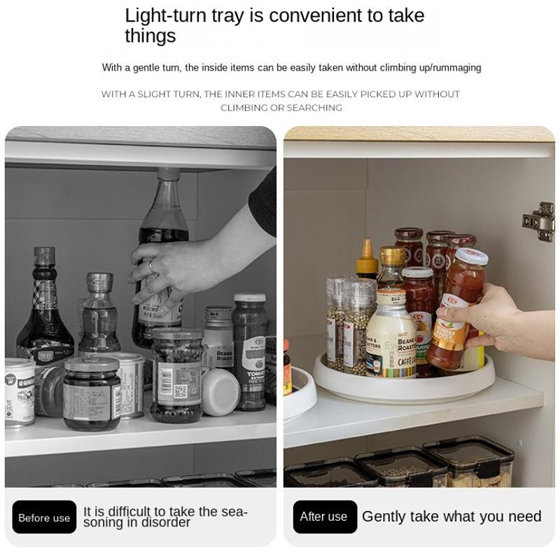 Multi-Functional 360° Rotating Spice Rack Organizer with Anti-Sliding Tray