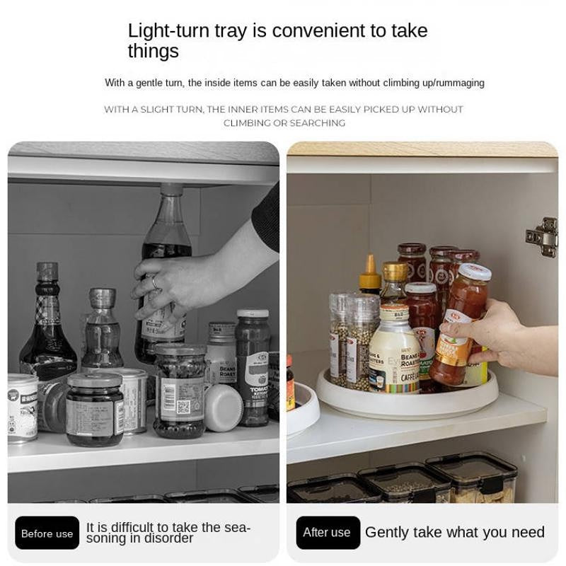 Multi-Functional 360° Rotating Spice Rack Organizer with Anti-Sliding Tray
