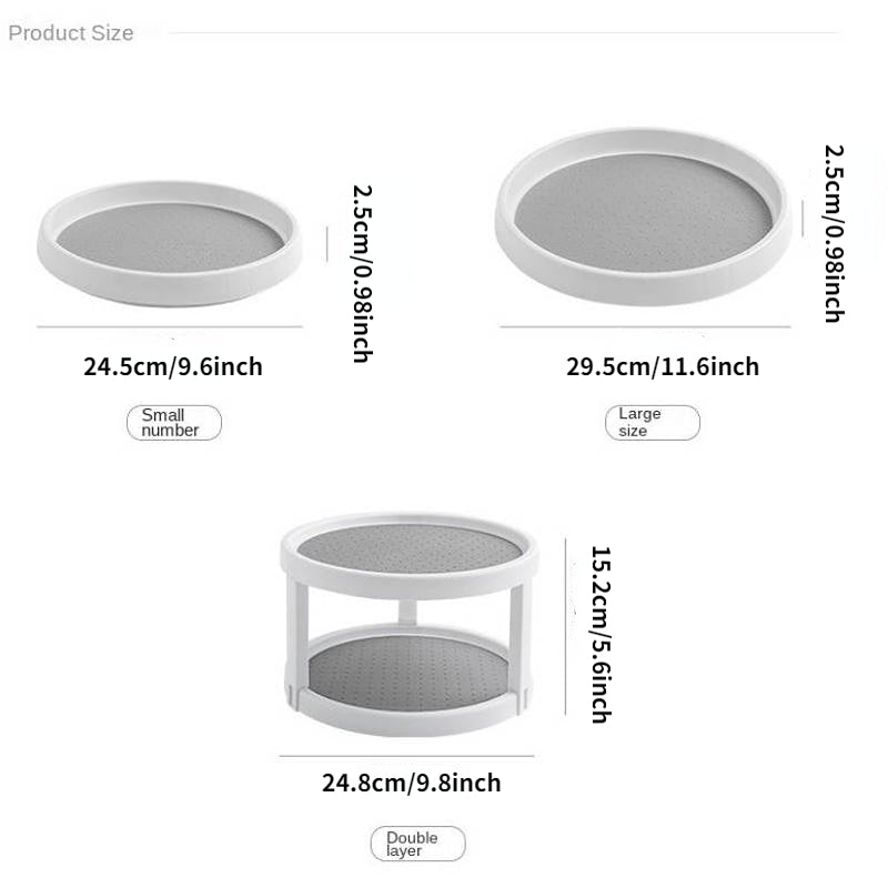 Multi-Functional 360° Rotating Spice Rack Organizer with Anti-Sliding Tray