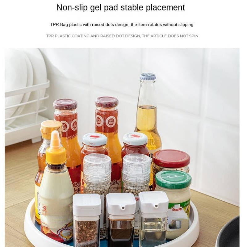 Multi-Functional 360° Rotating Spice Rack Organizer with Anti-Sliding Tray