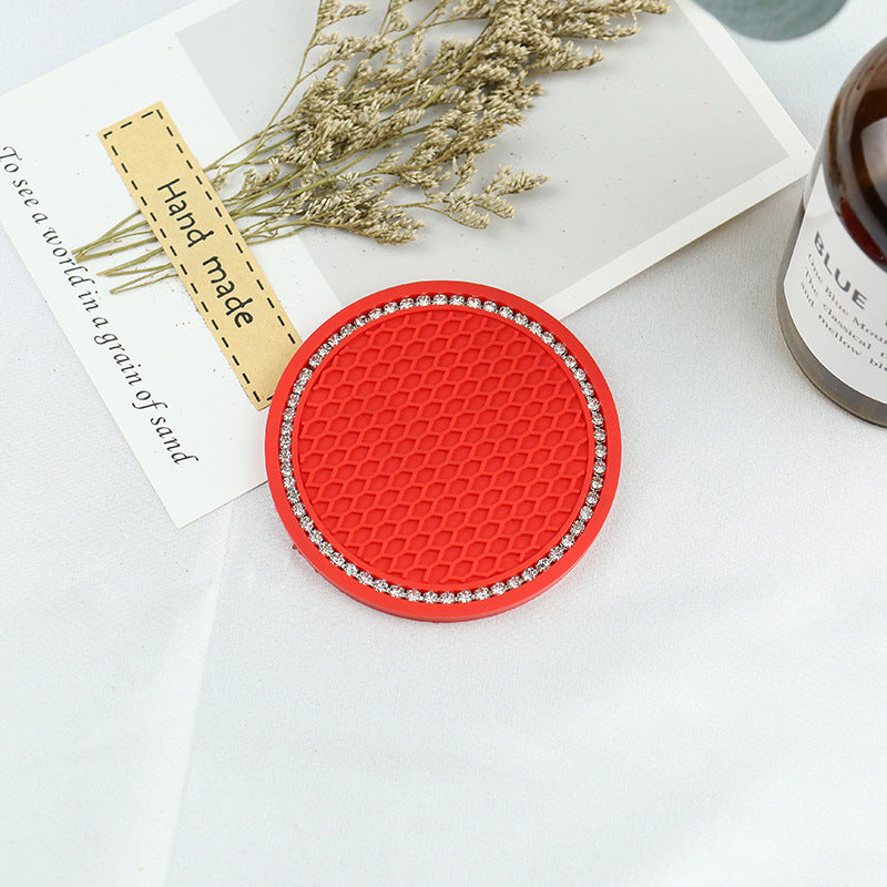 2pcs Rubber Coin Water Cup Pad Non-slip Car Coaster Anti-skid 7cm