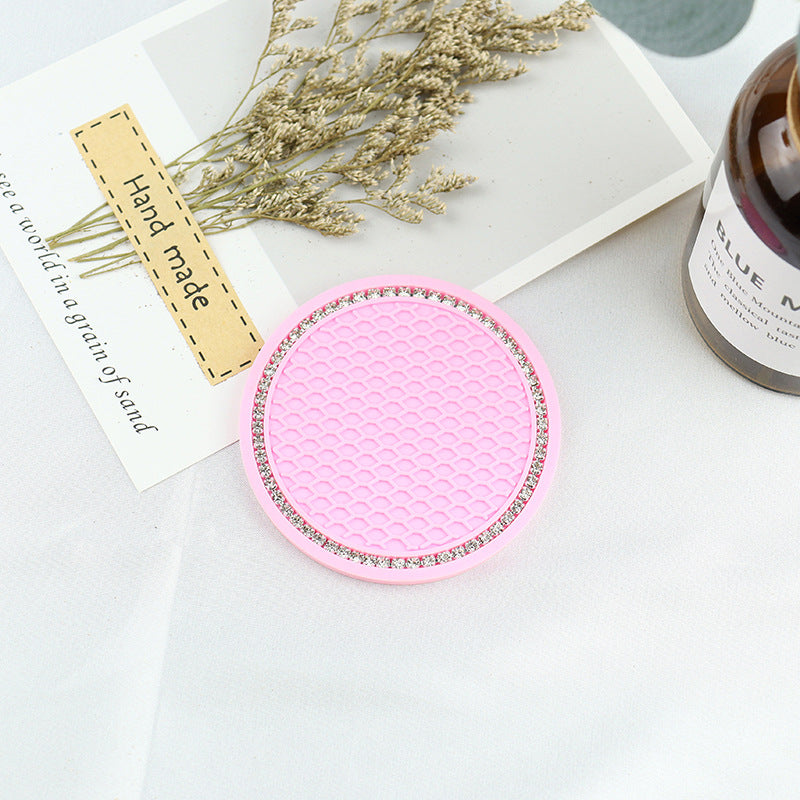 2pcs Rubber Coin Water Cup Pad Non-slip Car Coaster Anti-skid 7cm