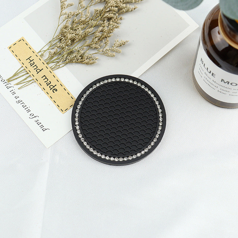 2pcs Rubber Coin Water Cup Pad Non-slip Car Coaster Anti-skid 7cm