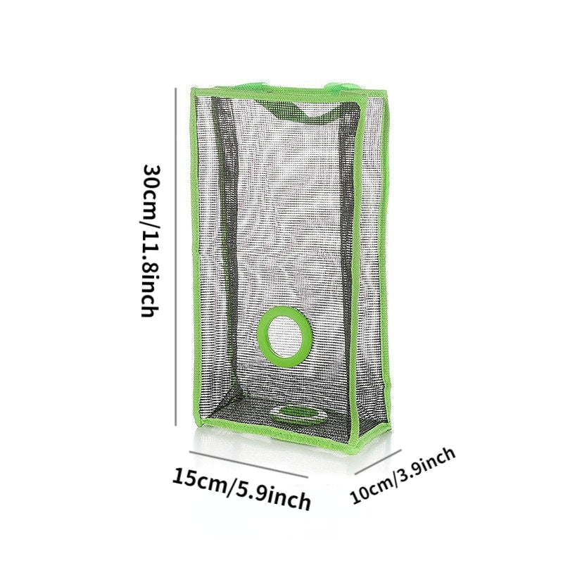 Hanging Mesh Dispenser for Trash Bags Reusable Kitchen Organizer