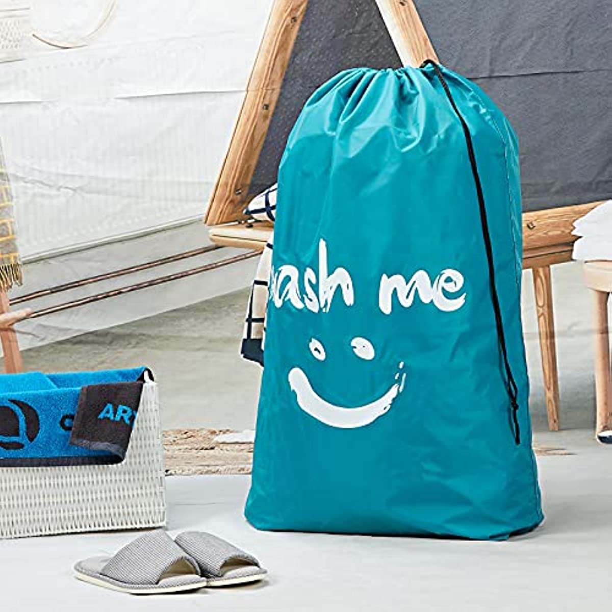Large Capacity Laundry Bag for Travel Holds Up to 4 Loads Machine Washable Easy Fit in Hamper or Basket