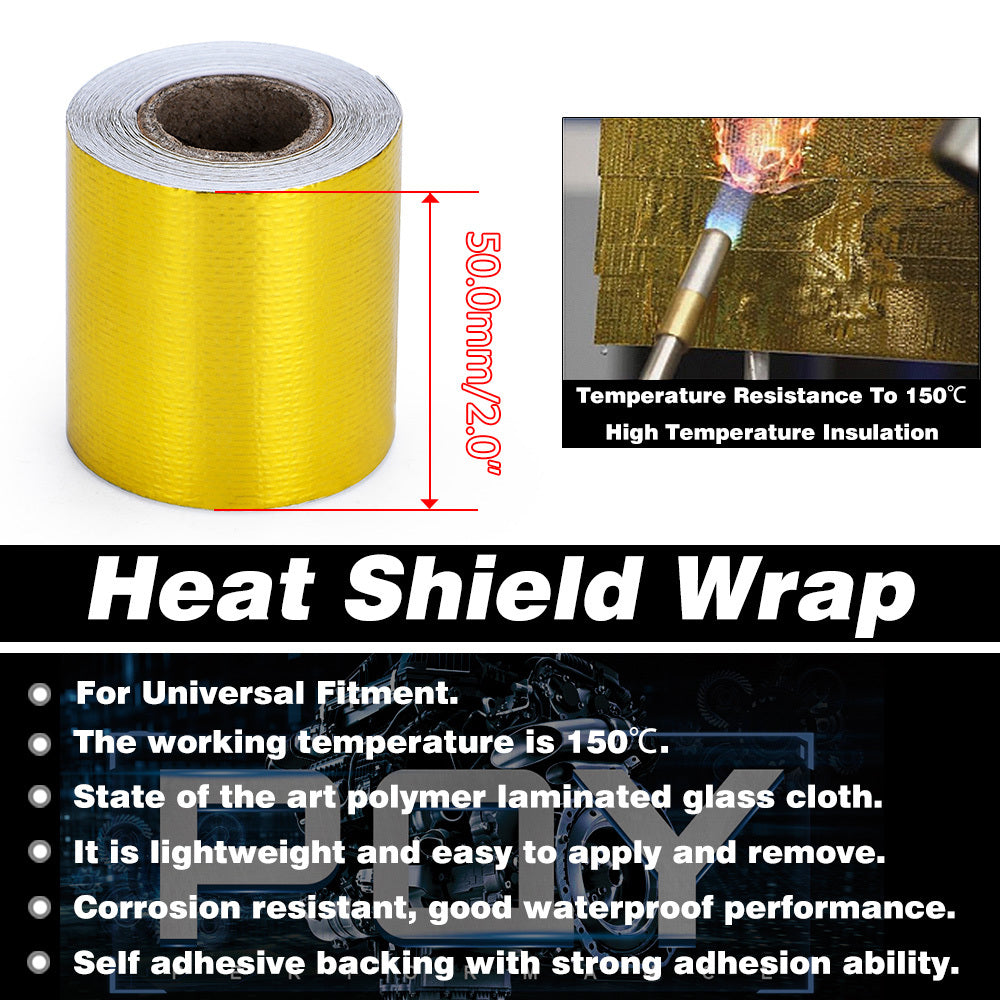 2 Inch Thermal Exhaust Wrap Heat Shield Reflective Heat Barrier Self Adhesive