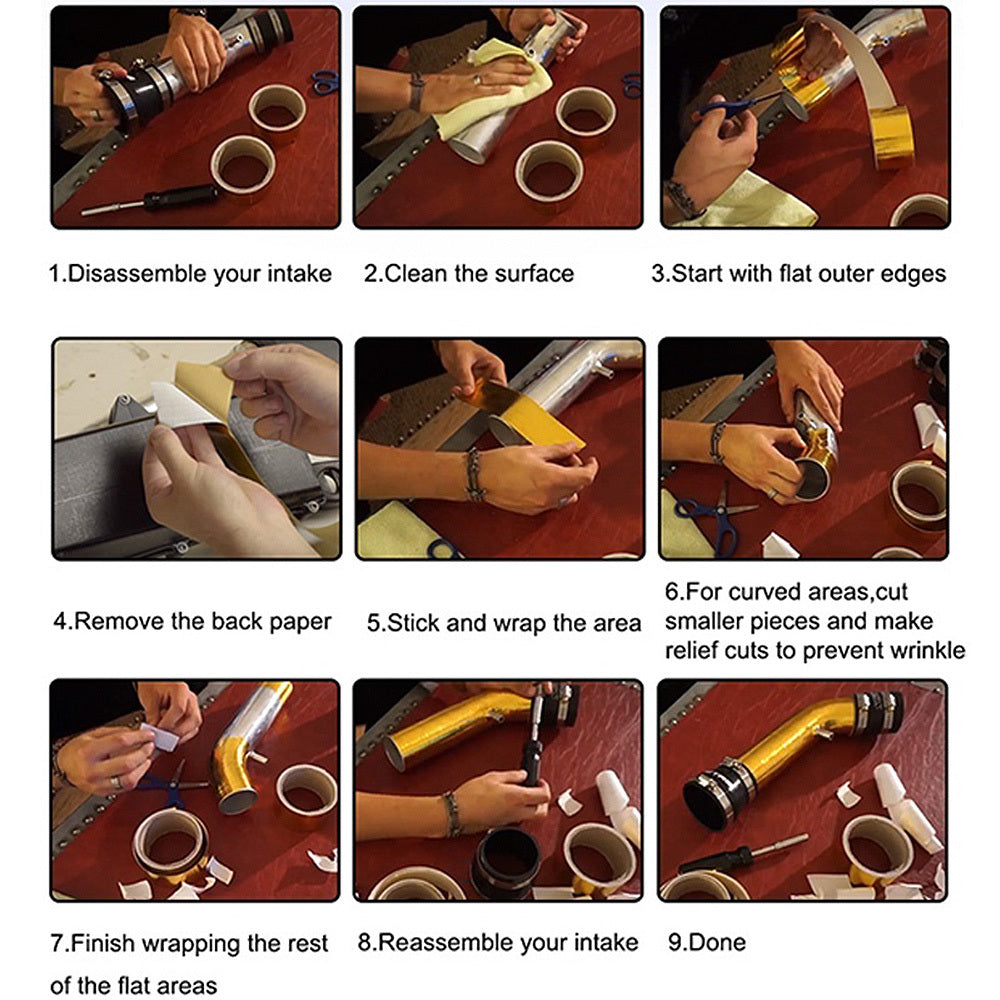 2 Inch Thermal Exhaust Wrap Heat Shield Reflective Heat Barrier Self Adhesive