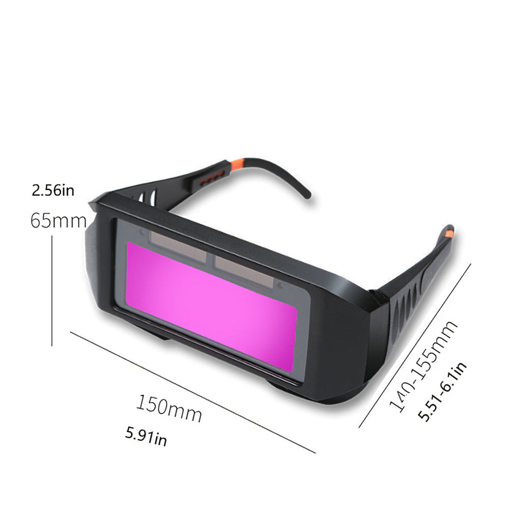 Solar Powered Auto Darkening Welding Goggles Eye Protection Plastic