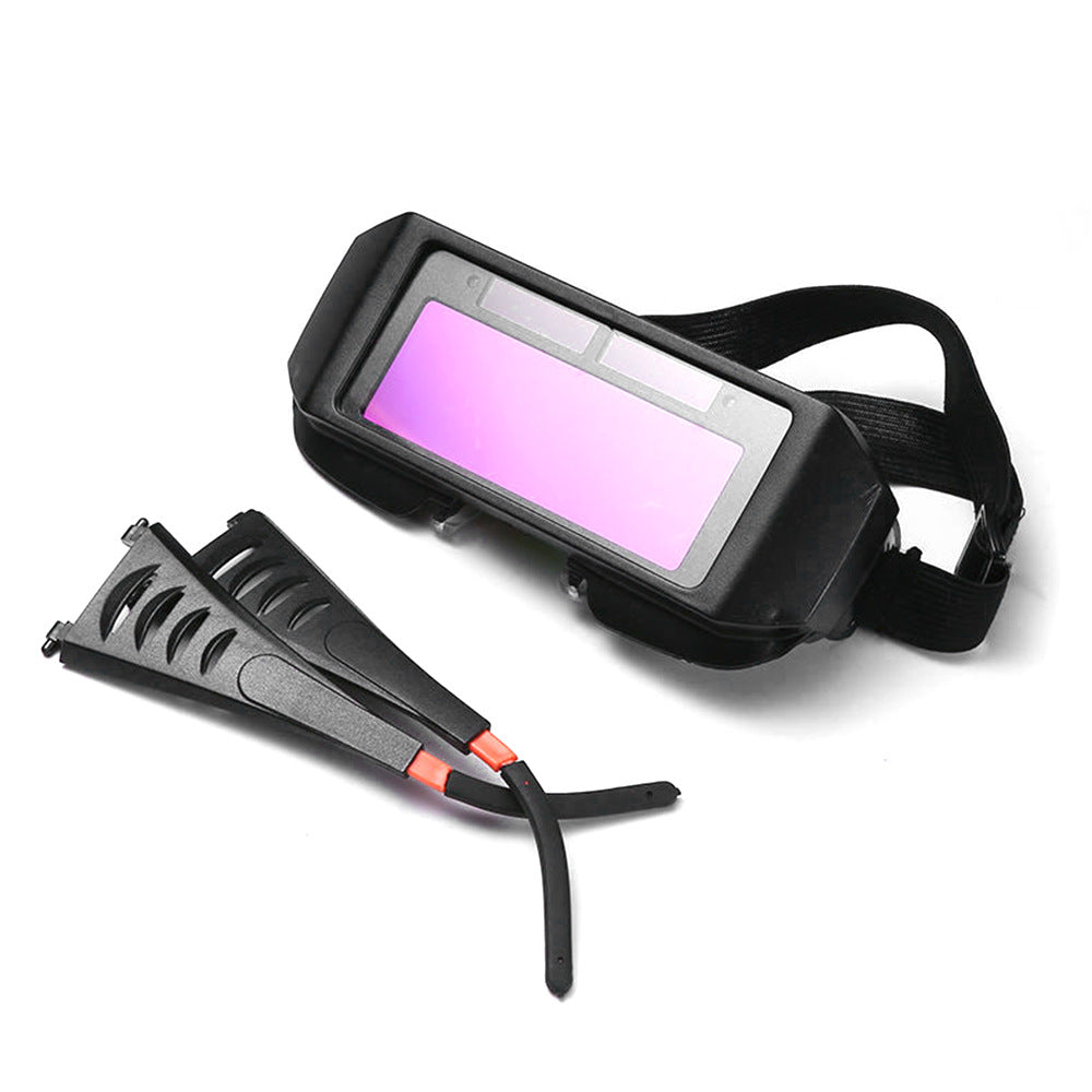 Solar Powered Auto Darkening Welding Goggles Eye Protection Plastic