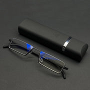 Men's Metal Square Reading Glasses TR90 Frame Presbyopia