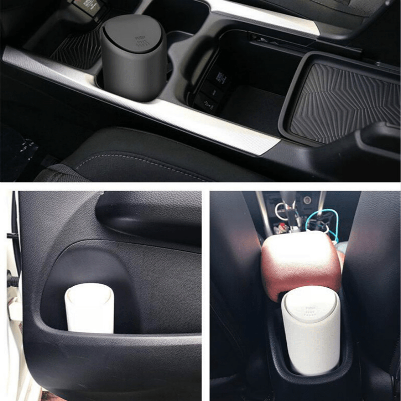Cubo de basura para coche, caja de almacenamiento de silicona, negro, blanco, conveniente, higiénico
