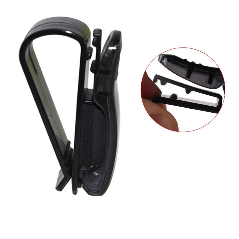 Universal avtomobil quyosh nuri ko‘zoynaklari va chiptalar uchun tutuvchi, qora plastmassa