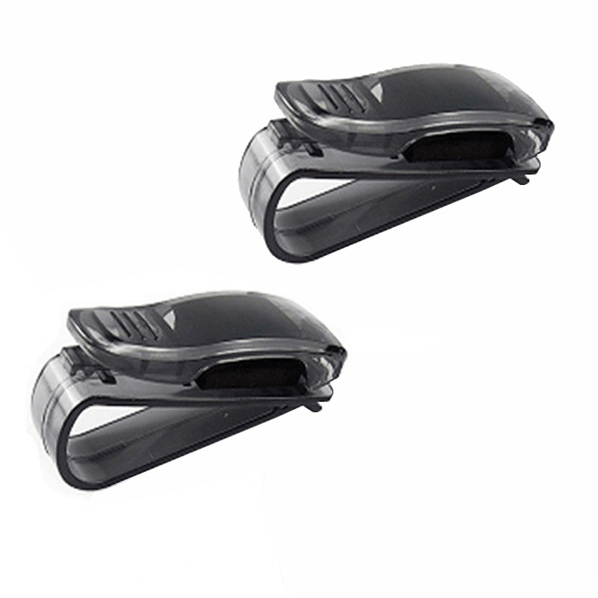 Universal avtomobil quyosh nuri ko‘zoynaklari va chiptalar uchun tutuvchi, qora plastmassa