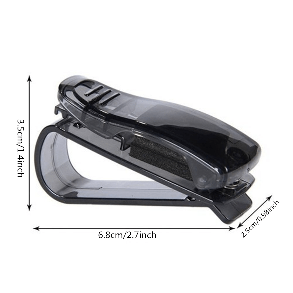 Universal avtomobil quyosh nuri ko‘zoynaklari va chiptalar uchun tutuvchi, qora plastmassa