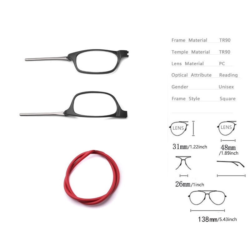 Magnetic Reading Glasses with Adjustable Neck Lanyard for Men and Women