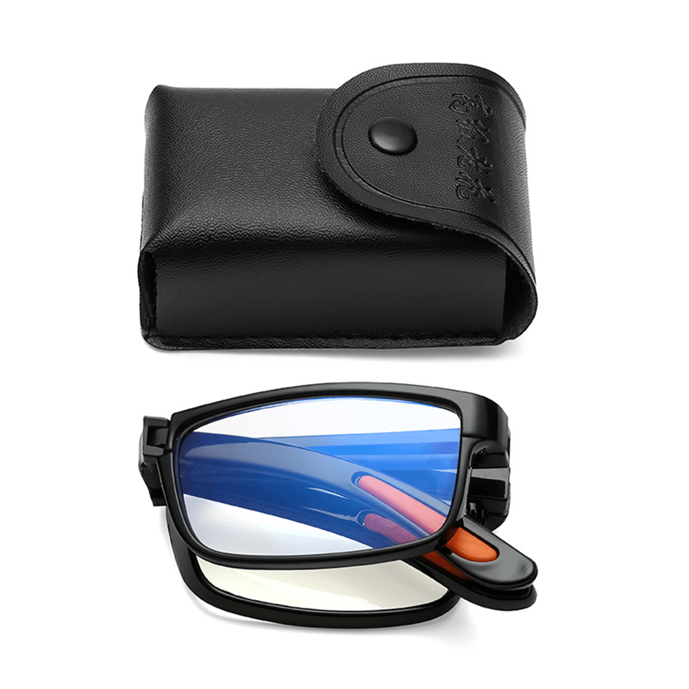 Folding Reading Glasses for Men and Women Diopter +1.0 to +4.0 Presbyopia in Portable Case