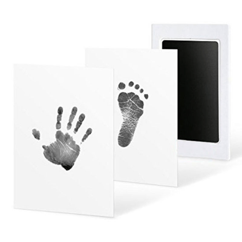 Baby Handprint and Footprint Kit Non-Toxic Ink Pad and Paper for Newborns