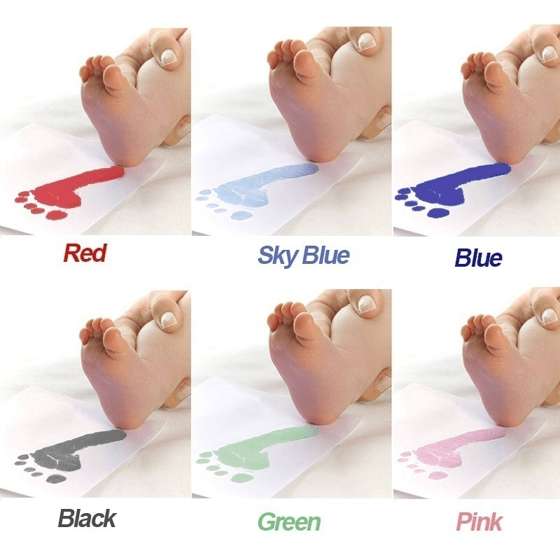 Baby Handprint and Footprint Kit Non-Toxic Ink Pad and Paper for Newborns