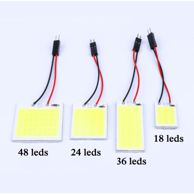 2 piezas de luces LED de interior para coche T10 COB 4W 12V Luz de panel de domo blanca