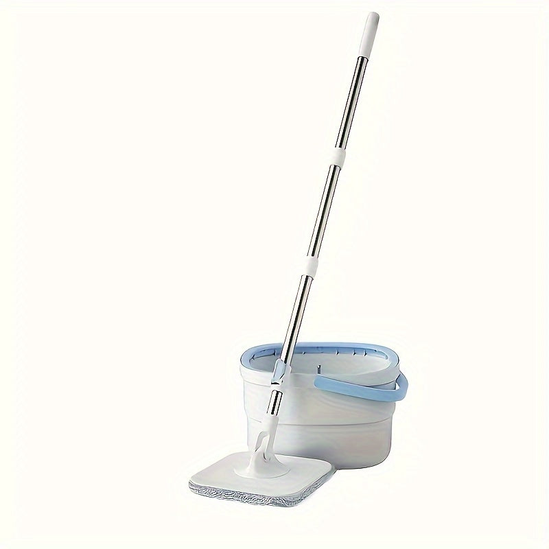 Set de mopa de microfibra de 360° con cubo y mango extensible para suelos de madera y laminados
