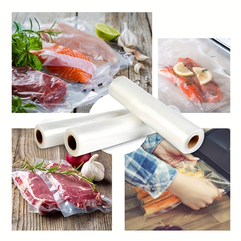 Rollos y bolsas selladoras de vacío duraderos, de grado alimenticio, para mantener la frescura, con envoltorio engrosado