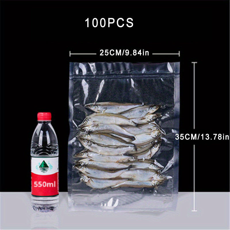 100 Pieces Vacuum Sealer Bags Assorted Sizes Food Storage Durable Plastic
