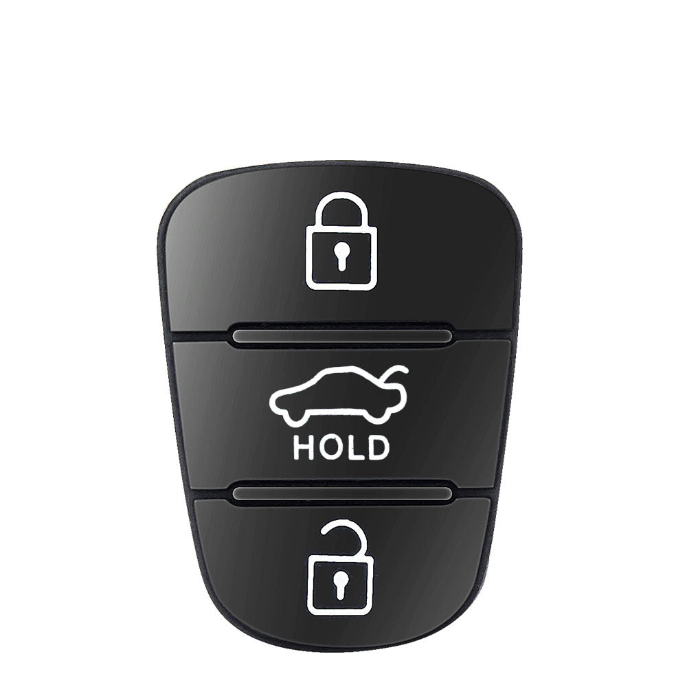 Replacement Rubber Key Shell for Car Remote, 3 Buttons, Black