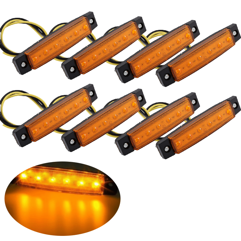 8PCS 6-LED Neon Rock Light Bars for Buses Boats Trucks RVs with Bright 12V