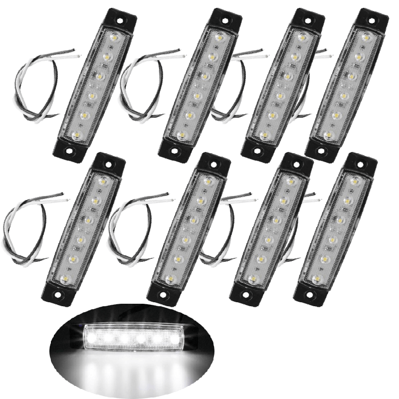 8PCS 6-LED Neon Rock Light Bars for Buses Boats Trucks RVs with Bright 12V