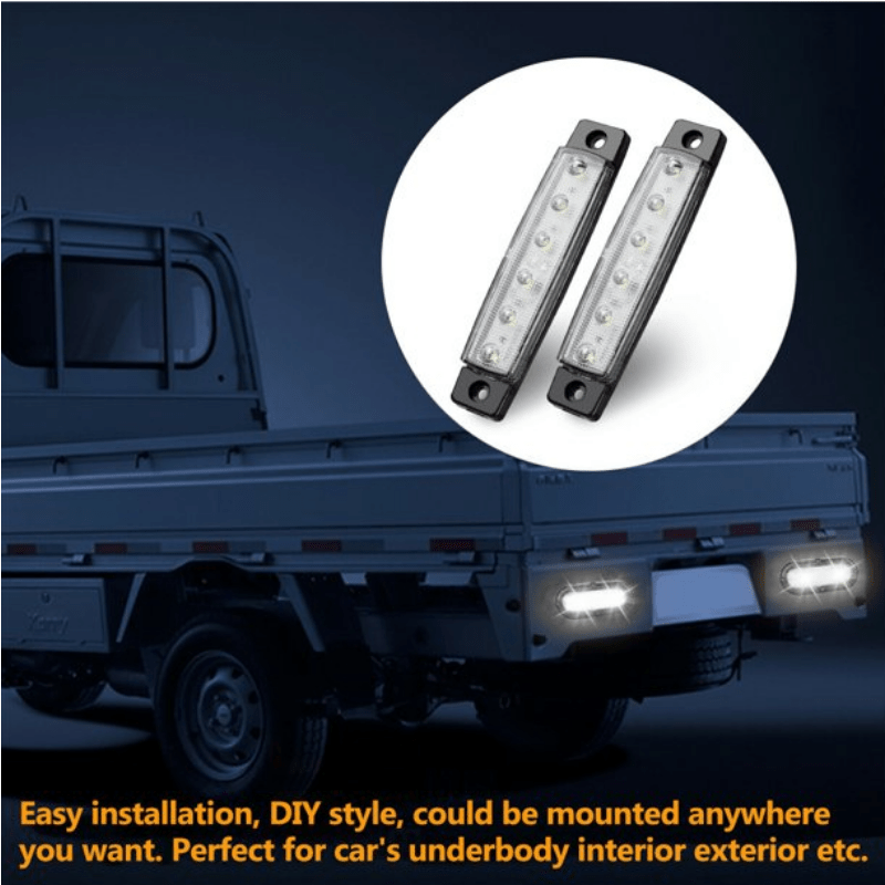 8PCS 6-LED Neon Rock Light Bars for Buses Boats Trucks RVs with Bright 12V