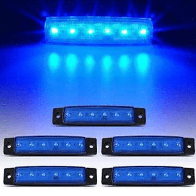 8PCS 6-LED Neon Rock Light Bars for Buses Boats Trucks RVs with Bright 12V