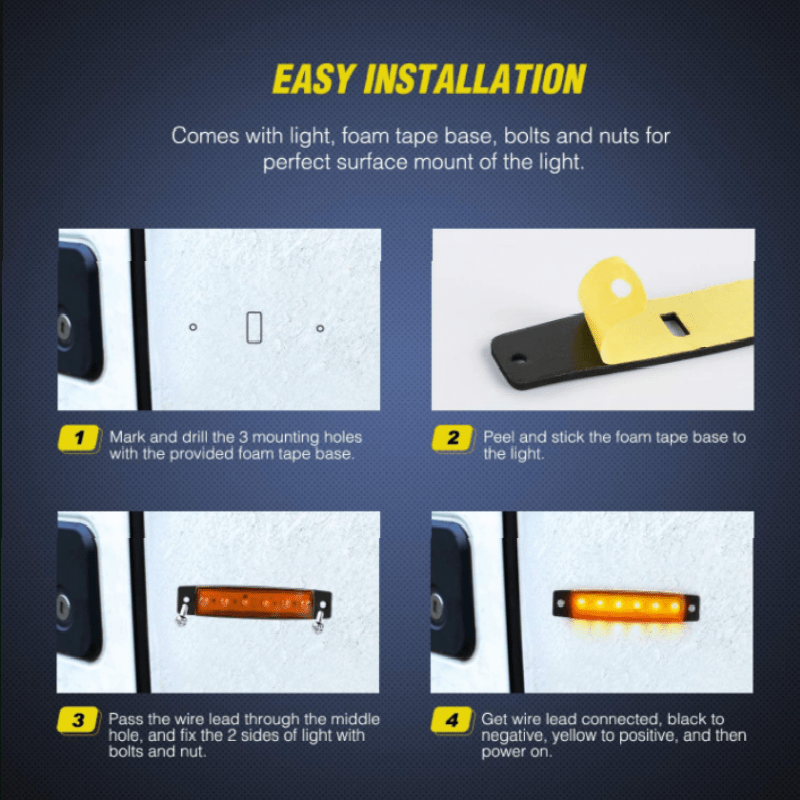 8PCS 6-LED Neon Rock Light Bars for Buses Boats Trucks RVs with Bright 12V