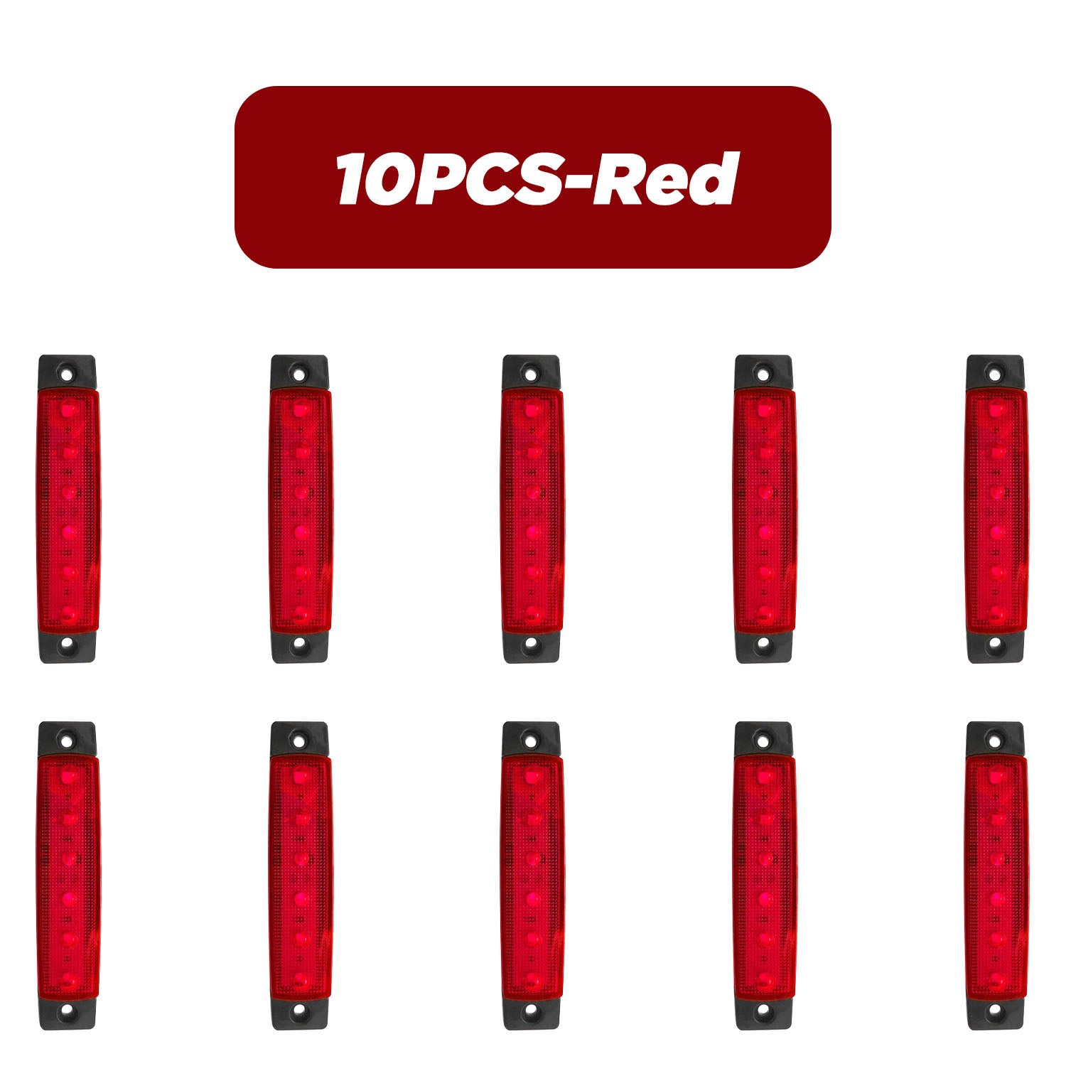 10 dona 9.65cm LED marker chiroqlari 12V-24V uchun avtomobil, yuk mashinasi, avtog'ildir, oq, qizil, amber, ko'k, yashil