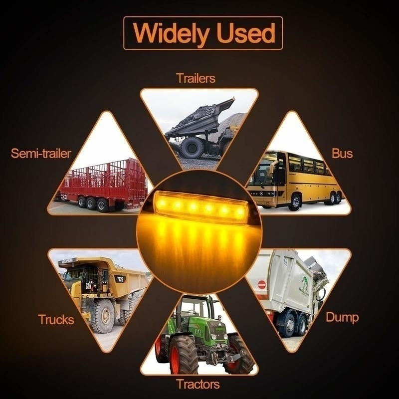 10 dona 9.65cm LED marker chiroqlari 12V-24V uchun avtomobil, yuk mashinasi, avtog'ildir, oq, qizil, amber, ko'k, yashil