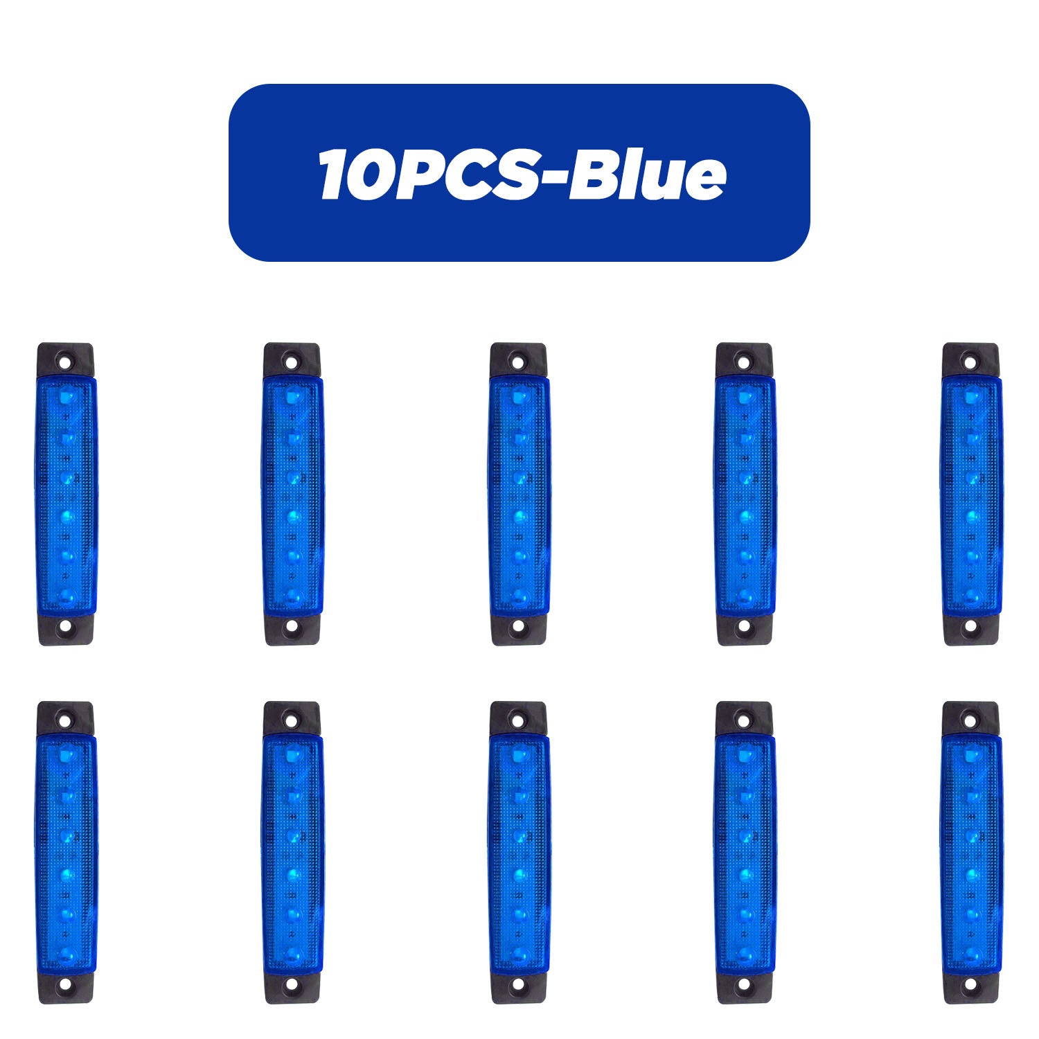 10 dona 9.65cm LED marker chiroqlari 12V-24V uchun avtomobil, yuk mashinasi, avtog'ildir, oq, qizil, amber, ko'k, yashil